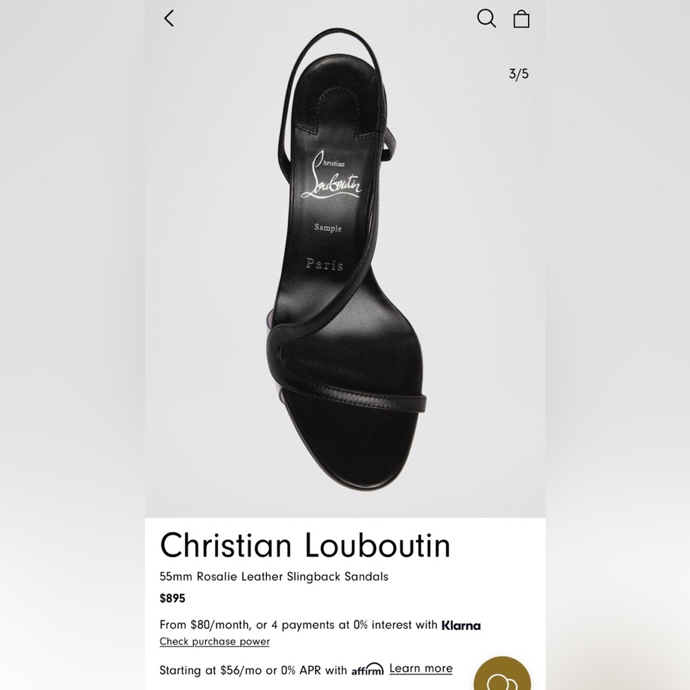 Christian Louboutin 55mm Rosalie Leather Slingback Sandals - Picture 5 of 5